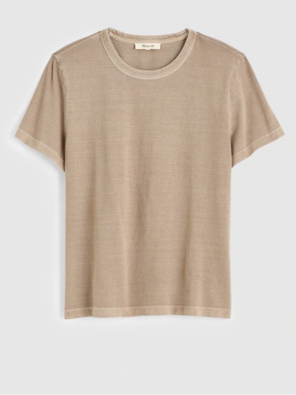 Madewell Gray Tan Cotton Perfect Crewneck Short Sleeve Tee NS581 Brand New Small